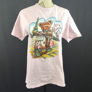 ♡ Teddy Fresh ♡ Au Revoir Pink T-Shirt Top *fair condition*